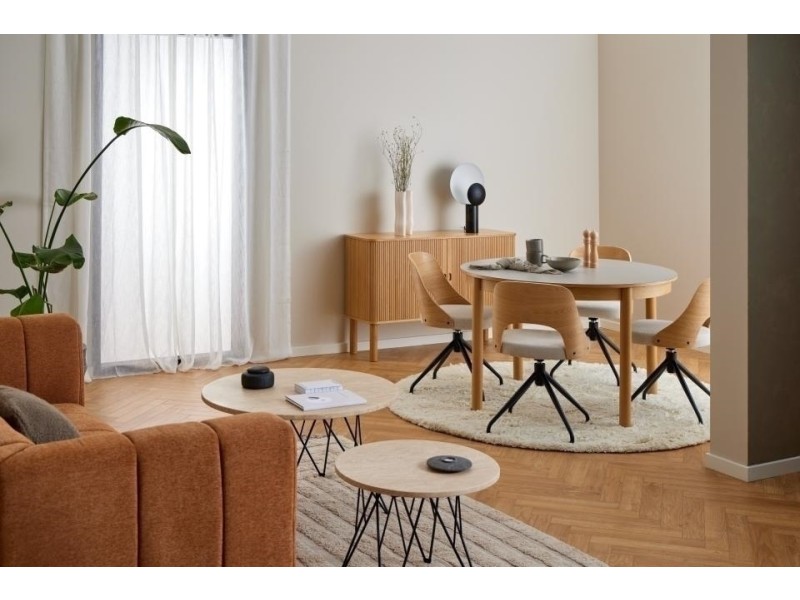 Krzesło Lucy dąb/ beżowe obrotowe - ACTONA